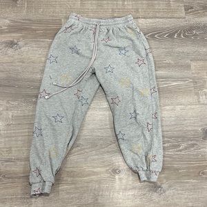 Honey Punch grey joggers with stars